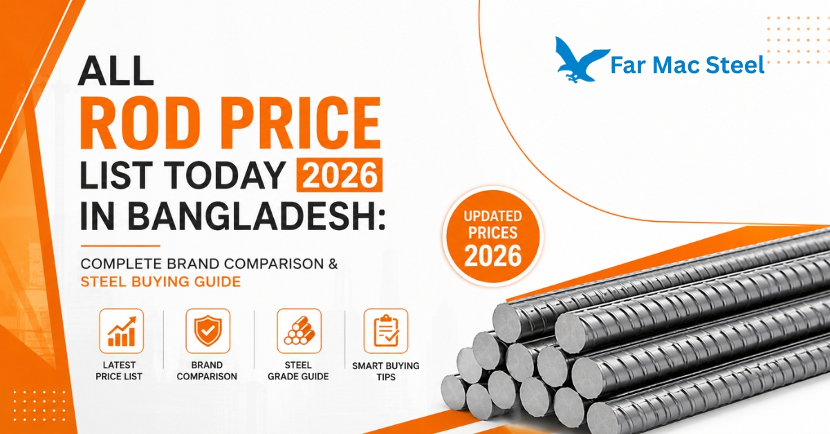 All Rod Price in Bangladesh Today 2026  BSRM, KSRM, GPH, AKS, RICL Rod Price Per Kg &amp; Ton